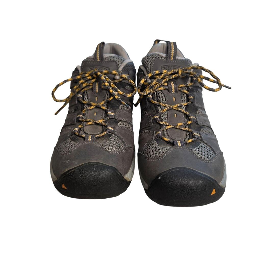 Keen Shoes Mens 11 Gray Leather Hiking Sneakers Trail Walking Outdoor Non Slip - Picture 3 of 11
